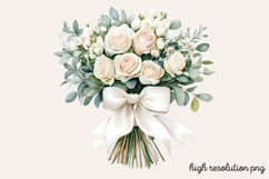 White Wedding Watercolor Clipart PNG Product Image 1