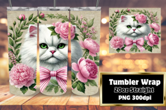 BEAUTIFUL PNG for 20oz Tumbler , Cute Cat Product Image 1
