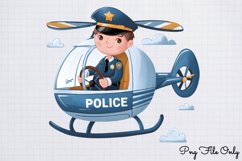 Watercolor Cute Police Clipart PNG Product Image 1