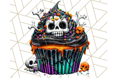 Halloween Cupcake PNG Clipart with Witch Hats and Ghosts Product Image 2