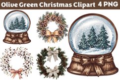 Olive Green Christmas Clipart Product Image 1