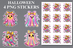 4 Halloween Boo Stickers Png | Printable Product Image 1
