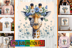 Bright TSHIRT Art Ideas PNG, Giraffe Product Image 1