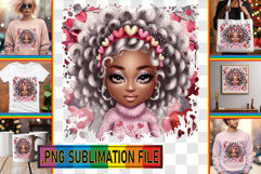 Playful TSHIRT Gift Ideas PNG, Afro Girl Product Image 1
