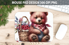 Bear Mouse pad Sublimation - Thanksgiving Animal PNG Design Product Image 1