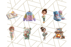 Kawaii Cozy Girl Clipart PNG, Pastel Fall Cozy Aesthetic Product Image 6