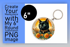 Cute Round Design for Keychains , Cute Cat Product Image 1