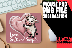 SWEET DESK PAD PLAYFUL PNG, Cute Cow Product Image 1