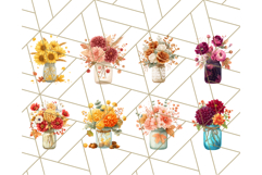 Fall Mason Jar Flowers PNG Clipart Product Image 2