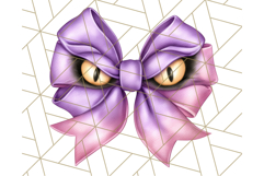 Muted Halloween Bow Clipart, Fall Ribbon PNG Autumn Hair Bow Product Image 2