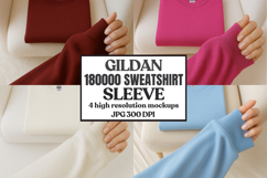 Gildan 18000 Red Sleeve Sweatshirt Mockup Product Image 1