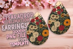 Stylish Floral Teardrop Earring Variety PNG Product Image 1
