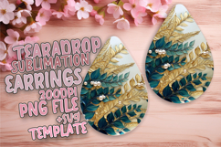 Dynamic Teardrop Earrings Design Template , 3D Flower Product Image 1