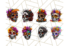 Bright Sugar Skull PNG Clipart, Halloween Colorful Skull Png Product Image 1