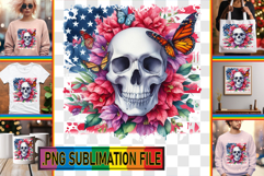 Joyful TOTE BAG Sublimation Magic, Skull USA Product Image 1