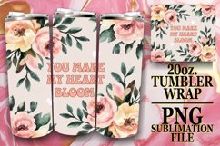 Dreamy vibes 20oz tumbler wrap, Flower Quote Product Image 1