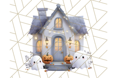 Halloween Neighborhood Clipart PNG for Trick or Treat Product Image 2