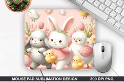 Bunny Mouse Pad Sublimation, Animals Mouse Pad PNG Design Product Image 1
