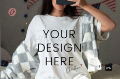 4th Of July White T-Shirt Mockup Product Image 1