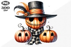 Halloween Pumpkins Sublimation - Clipart PNG Design Product Image 1
