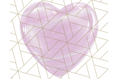 Pastel Puffy Patterned Hearts Clipart PNG, 3D Look Heart Png Product Image 2