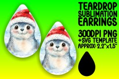 Charming Teardrop Earrings Artwork for Sublimation , Christm Product Image 1