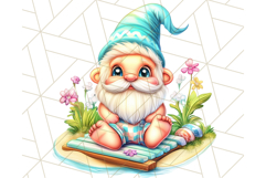 Cute Beach Gnome PNG, Summer Gnome Clipart, Digital Art Product Image 2