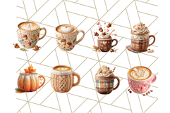 Fall Coffee Cup Clipart PNG, Autumn Mugs, Cozy Drinks Png Product Image 2