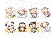 Sleeping Baby Animals PNG, Cozy Pajama Bedtime Clipart Product Image 6