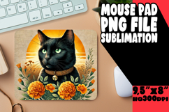 UNIQUE desk MAT Playful PNG, Cute Cat Product Image 1