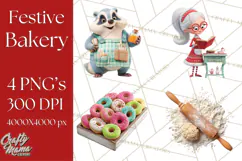 Cozy Christmas Bakery Gingerbread Clip Art PNG Festive Mini Product Image 1
