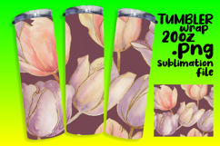 VIBRANT 20oz Tumbler Wrap PNG , Flower Pattern Product Image 1