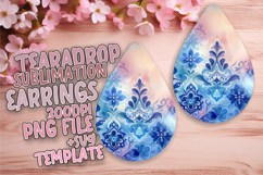 Cute Teardrop Design PNG for Craft Projects , Watercolor Pat Product Image 1