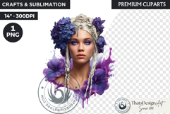 Royal Hydrangea Guardians Fantasy Warrior and Floral Graphic Product Image 1