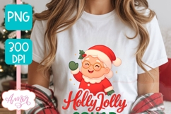 Holly Jolly PNG design, Cute Mama Claus sublimation Product Image 4