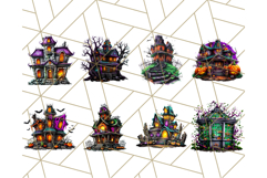 Haunted Houses Clipart PNG, Spooky Halloween Homes Product Image 2