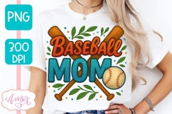 Baseball Mom T-shirt sublimation design, Baseball lover PNG Product Image 2