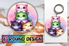 Enchanted Circle Keychain PNG, Cute Animals Product Image 1