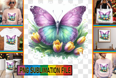 Joyful TSHIRT Designs Art PNG, Butterfly Product Image 1