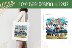 Colorful Mountains Illustration, Brave Enough To Dream Print Product Image 1