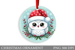 Christmas Owl Christmas Ornament. Christmas Owl Sublimation Product Image 1