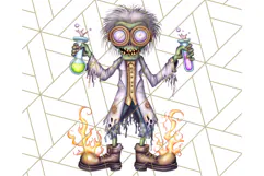 Bold Zombie Clipart PNG, Creepy Halloween Clip Art Product Image 2