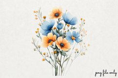 Wild flowers butterflies and dragonfly Clipart PNG Product Image 1