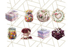 Floral Sewing Clipart PNG Vintage Sewing Elements Needlework Product Image 2