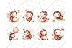 Adorable Ladybug Clipart PNG, Kawaii Cute Bug Illustrations Product Image 5