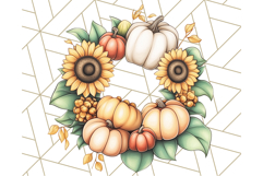 Fall Dinosaur PNG Clipart with Autumn Elements, Cute Dino Product Image 2