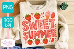 Sweet Summer T-shirt sublimation design, Strawberry shirt Product Image 1