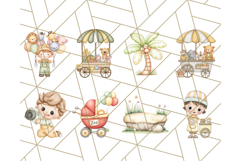 Tiny Zoo Friends Clipart, Cute Cartoon Zoo Animals PNG Product Image 2
