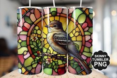 Eastern Phoebe Single Bird Stained Glass - Tumble Design Product Image 1