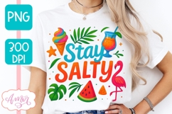 Summer T-shirt sublimation design, Stay Salty sublimation Product Image 1